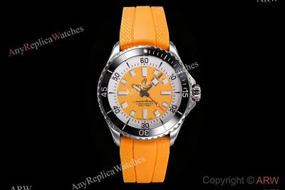 BLS Factory Breitling Superocean Cal.17 Movement 42mm Light Orange Band Orange Face Watch